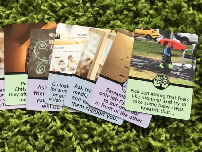 Several of the Energy-Saving Self Care cards